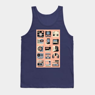 80s music gadgets collage Tank Top